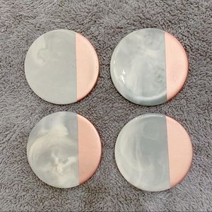Pink Frost + Dark Moon Ceramic Coasters